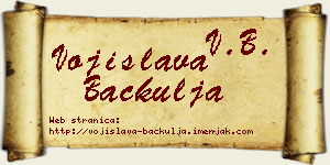 Vojislava Bačkulja vizit kartica
